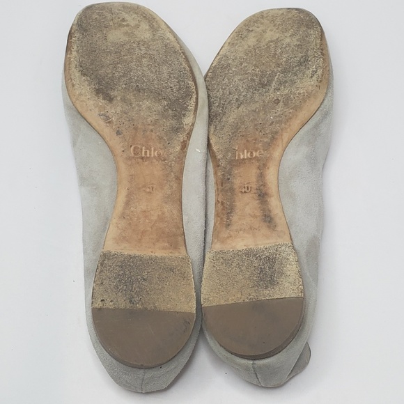Chloe Suede Plonge Lamb Ballet Flats shoes - Picture 4 of 5